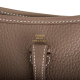 Hermes Etoupe Clemence Evelyne TPM Bag Gold Hardware