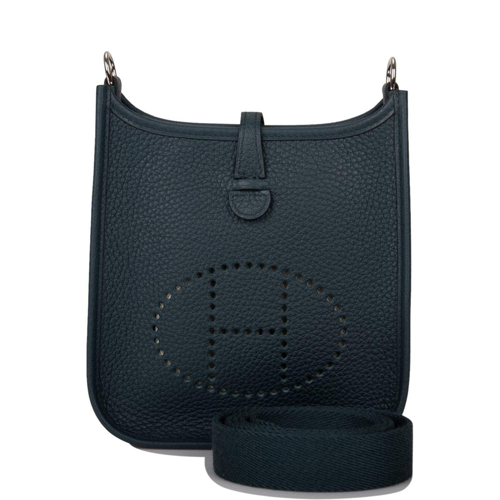 Hermes Vert Cypress Clemence Evelyne TPM Bag Palladium Hardware
