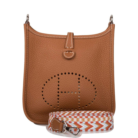 Hermes Gold Clemence Evelyne TPM Bag Palladium Hardware