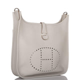 Hermes Gris Perle Clemence Evelyne III PM Bag Palladium Hardware