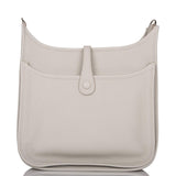 Hermes Gris Perle Clemence Evelyne III PM Bag Palladium Hardware