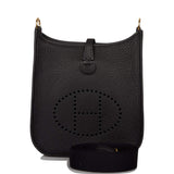 Hermes Black Clemence Evelyne TPM Bag Gold Hardware