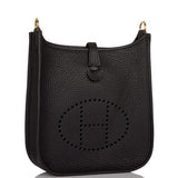 Hermes Black Clemence Evelyne TPM Bag Gold Hardware