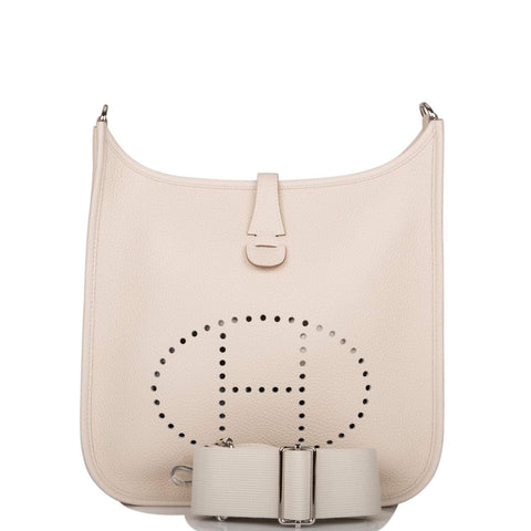 Hermes Craie Clemence Evelyne III PM Bag Palladium Hardware