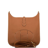 Hermes Gold Clemence Evelyne III PM Bag Gold Hardware