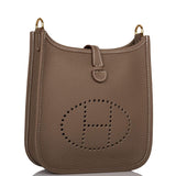 Hermes Evelyne TPM Etoupe Clemence Bag Gold Hardware