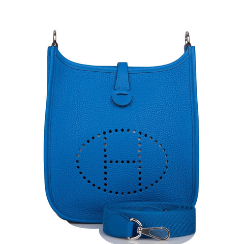 Hermes Bleu Zellige Clemence Evelyne TPM Bag Palladium Hardware