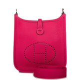 Hermes Rose Mexico Clemence Evelyne TPM Bag Palladium Hardware