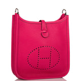 Hermes Rose Mexico Clemence Evelyne TPM Bag Palladium Hardware