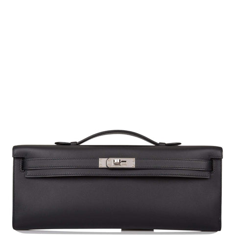 Hermes Black Swift Kelly Cut Palladium Hardware