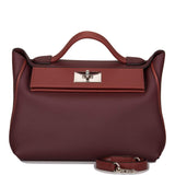 Hermes Bordeaux and Rouge H 24/24 Bag 29cm Palladium Hardware