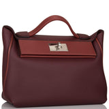 Hermes Bordeaux and Rouge H 24/24 Bag 29cm Palladium Hardware