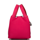 Hermes Rose Mexico Clemence Picotin Lock 18cm Palladium Hardware