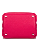 Hermes Rose Mexico Clemence Picotin Lock 18cm Palladium Hardware