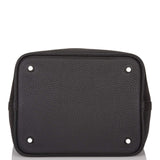 Hermes Black Clemence Picotin Lock 22cm Palladium Hardware