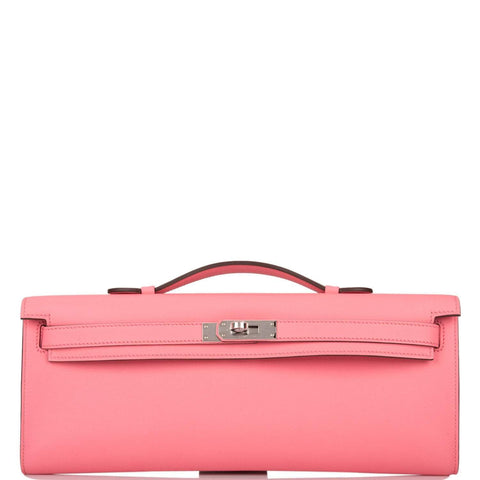 Hermes Rose D'ete Swift Kelly Cut Palladium Hardware