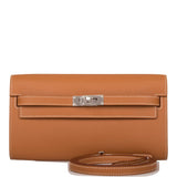 Hermes Gold Epsom Kelly Wallet To Go Palladium Hardware
