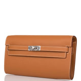 Hermes Gold Epsom Kelly Wallet To Go Palladium Hardware