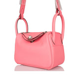 Hermes Rose D'Ete Swift Mini Lindy Palladium Hardware