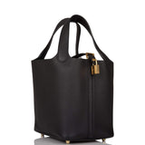 Hermes Black Clemence Picotin Lock 18cm Gold Hardware