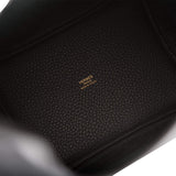 Hermes Black Clemence Picotin Lock 18cm Gold Hardware