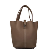 Hermes Etoupe Clemence Picotin Lock 22cm Palladium Hardware