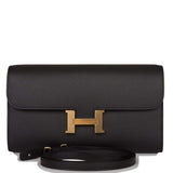 Hermes Black Epsom Constance Wallet To Go Gold Hardware