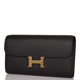 Hermes Black Epsom Constance Wallet To Go Gold Hardware