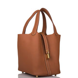 Hermes Gold Clemence Picotin Lock 18cm Gold Hardware