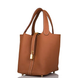 Hermes Gold Clemence Picotin Lock 18cm Gold Hardware