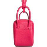 Hermes Rose Extreme Clemence Mini Lindy Palladium Hardware