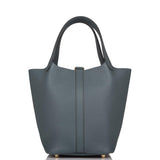 Hermes Bleu Orage Clemence Picotin Lock 18cm Gold Hardware