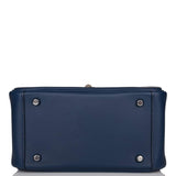 Hermes Bleu Navy Verso Swift Mini Lindy Palladium Hardware