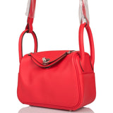 Hermes Rouge de Coeur Swift Mini Lindy Palladium Hardware