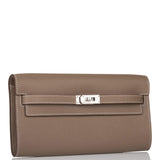 Hermes Etoupe Epsom Kelly Wallet To Go Palladium Hardware