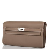Hermes Etoupe Epsom Kelly Wallet To Go Palladium Hardware