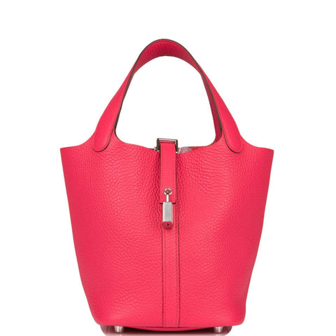Hermes Picotin Lock 18 Rose Extreme Clemence Palladium Hardware