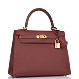 Hermes Kelly Sellier 25cm Rouge H Epsom Gold Hardware