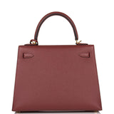 Hermes Kelly Sellier 25cm Rouge H Epsom Gold Hardware