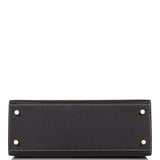 Hermes Kelly 25cm Bi-Color Black and Craie Epsom Sellier Brushed Gold Hardware