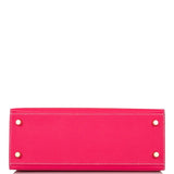 Hermes Kelly 25cm  Bi-Color Rose Extreme and Craie Epsom Sellier Permabrass Hardware