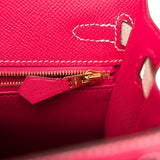 Hermes Kelly 25cm  Bi-Color Rose Extreme and Craie Epsom Sellier Permabrass Hardware