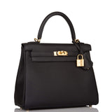 Hermes Kelly Retourne 25 Black Togo Gold Hardware