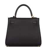 Hermes Kelly Retourne 25 Black Togo Gold Hardware