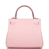 Hermes Rose Sakura Swift Retourne Kelly 25cm Palladium Hardware