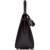 Hermes Black Epsom Sellier Kelly 28cm Palladium Hardware
