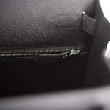 Hermes Black Epsom Sellier Kelly 28cm Palladium Hardware