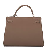 Hermes Kelly Retourne 32 Etoupe Togo Palladium Hardware