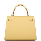 Hermes Jaune Poussin Epsom Sellier Kelly 25cm Gold Hardware