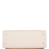 Hermes Kelly 25cm Epsom Sellier Tri-Color Nata, Jaune Poussin and Sesame Palladium Hardware